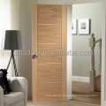 Oak veneered double wood door with aluminum inlay